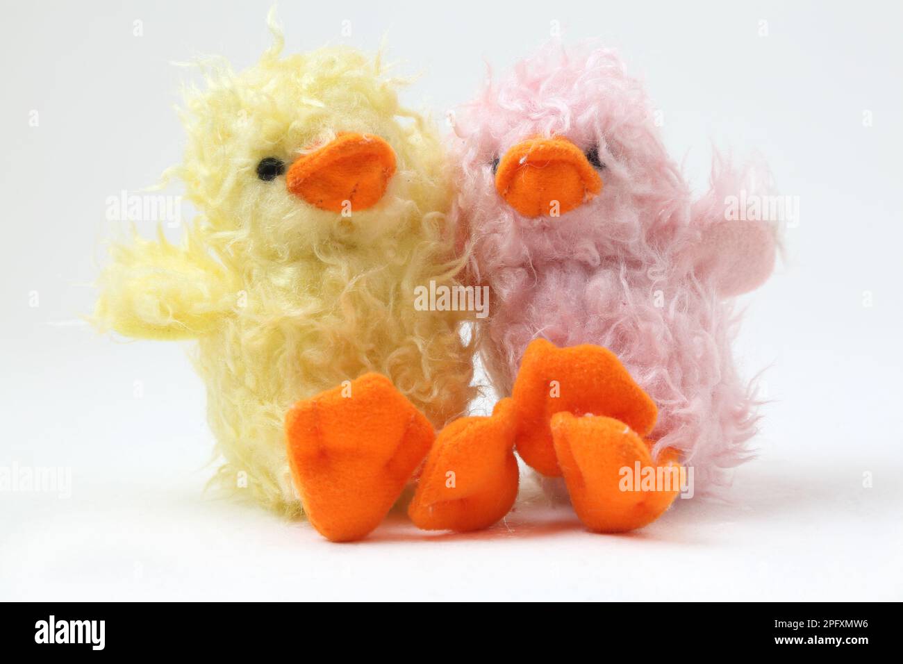 Vintage Russ Toys - Soft Cuddly Ducks Stock Photo