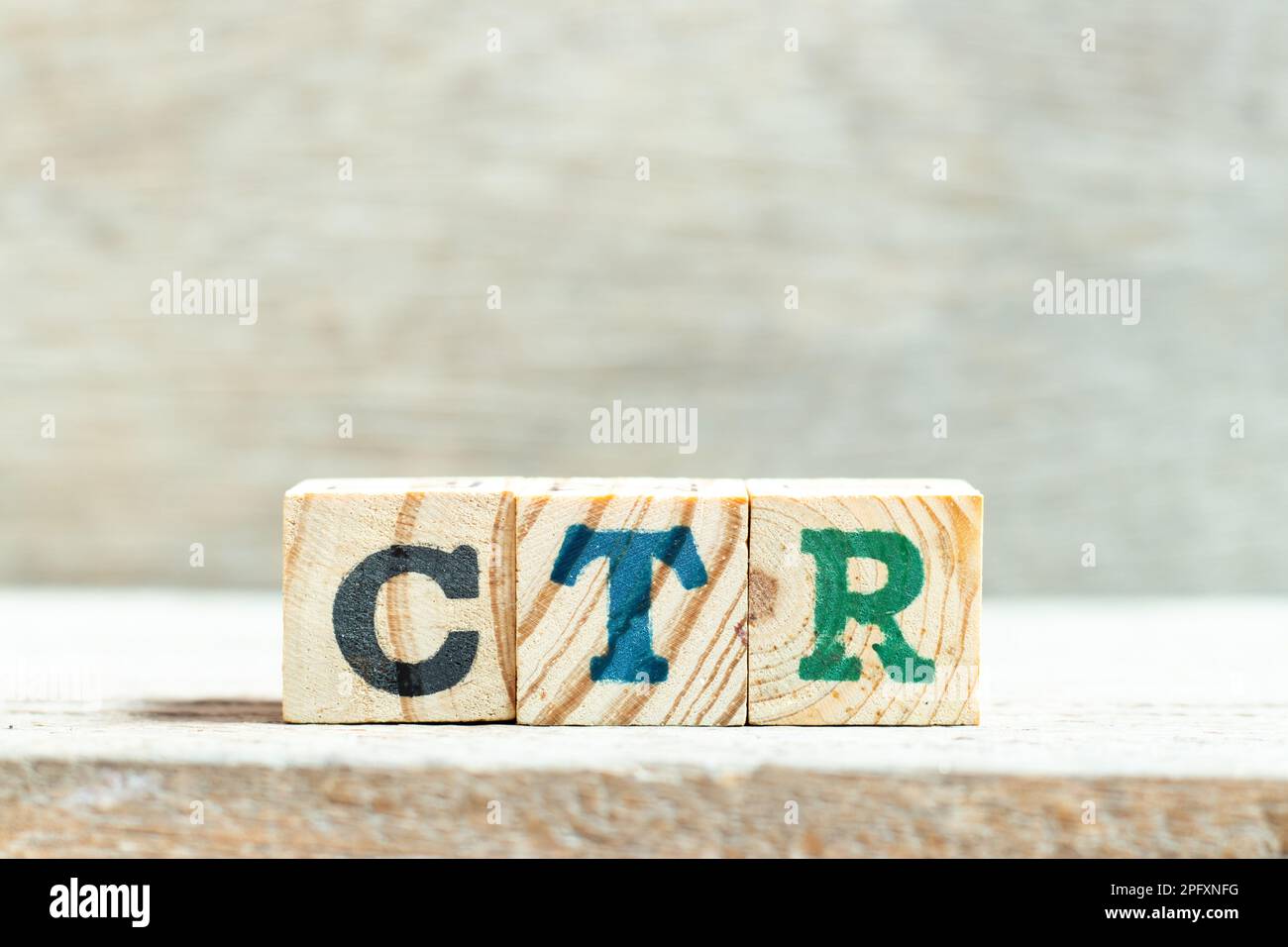 Alphabet letter block in word CTR (Abbreviation of Click trough rate ...