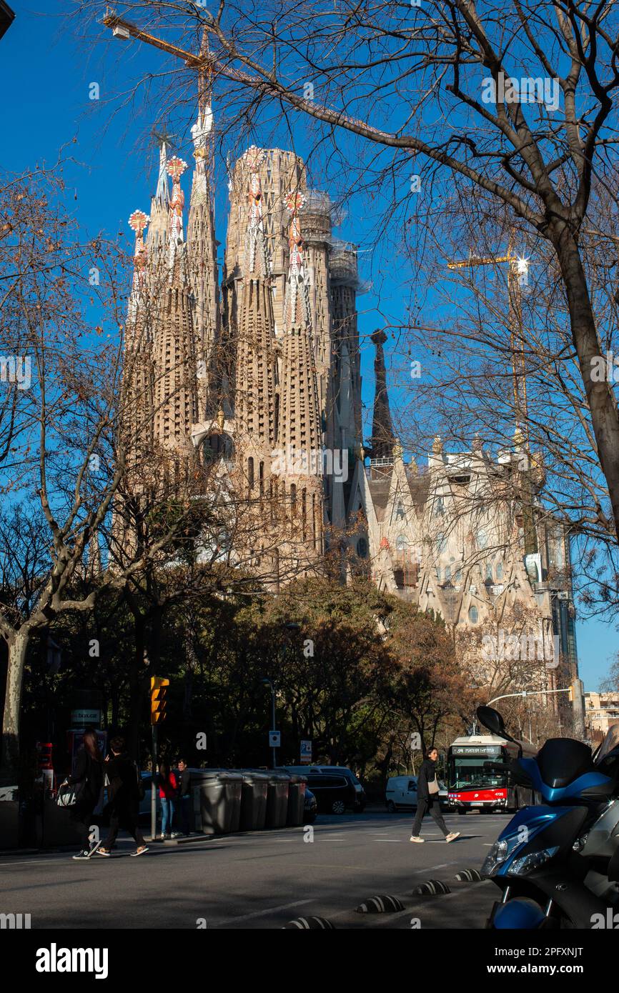Segrada Familia cathedral in Barcelona, Spain. Stock Photo