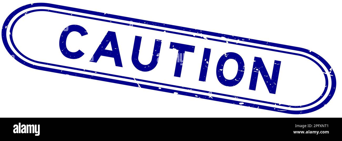 Grunge blue caution word rubber seal stamp on white background Stock Vector Image & Art Alamy