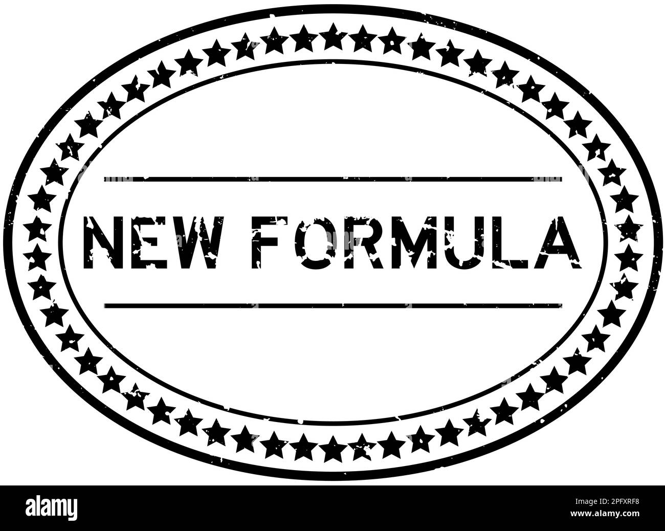 Grunge black new formula word oval rubber seal stamp on white background Stock Vector