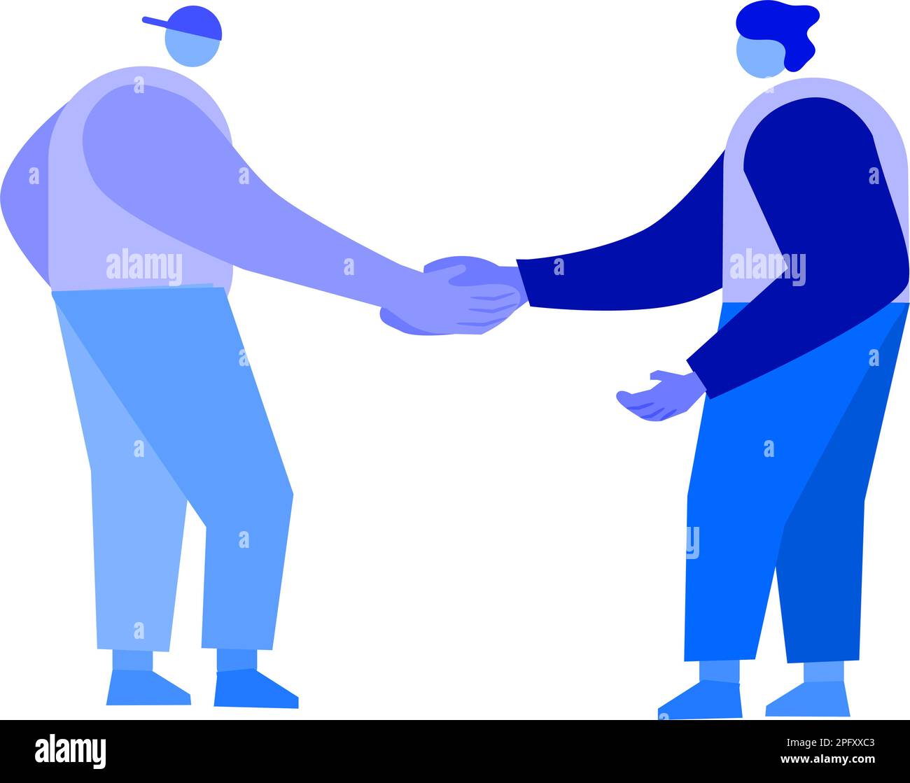 friendship, shaking hands, hugging, flat characters shaking hands Stock