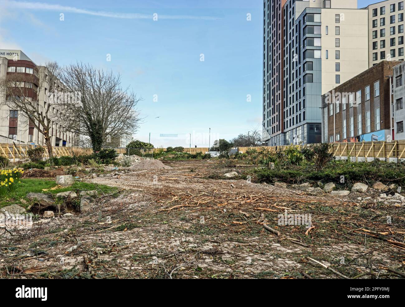 Plymouth’s Armada Way cutting through the main pedestrianised shopping