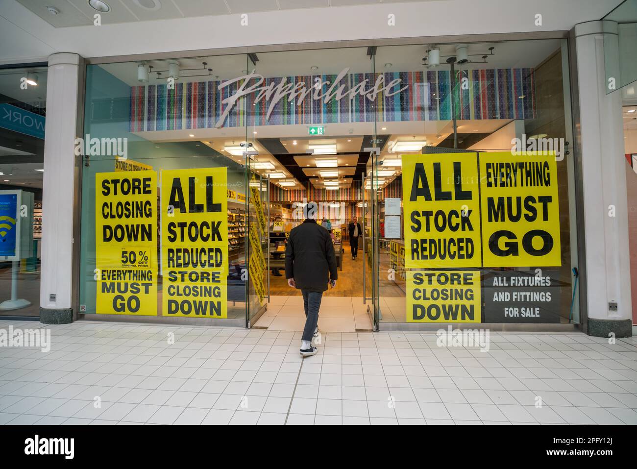 London UK 19 March 2023. Paperchase store closing down sale in