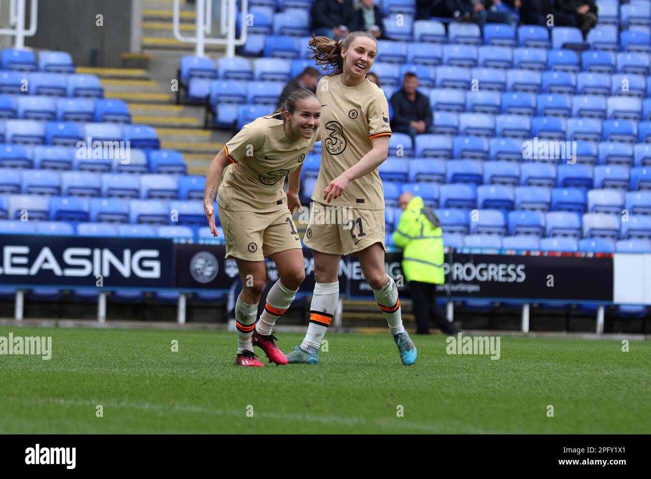 Reading, UK. 19th Mar, 2023. Guro Reiten (CHE, 11) and Niamh Charles