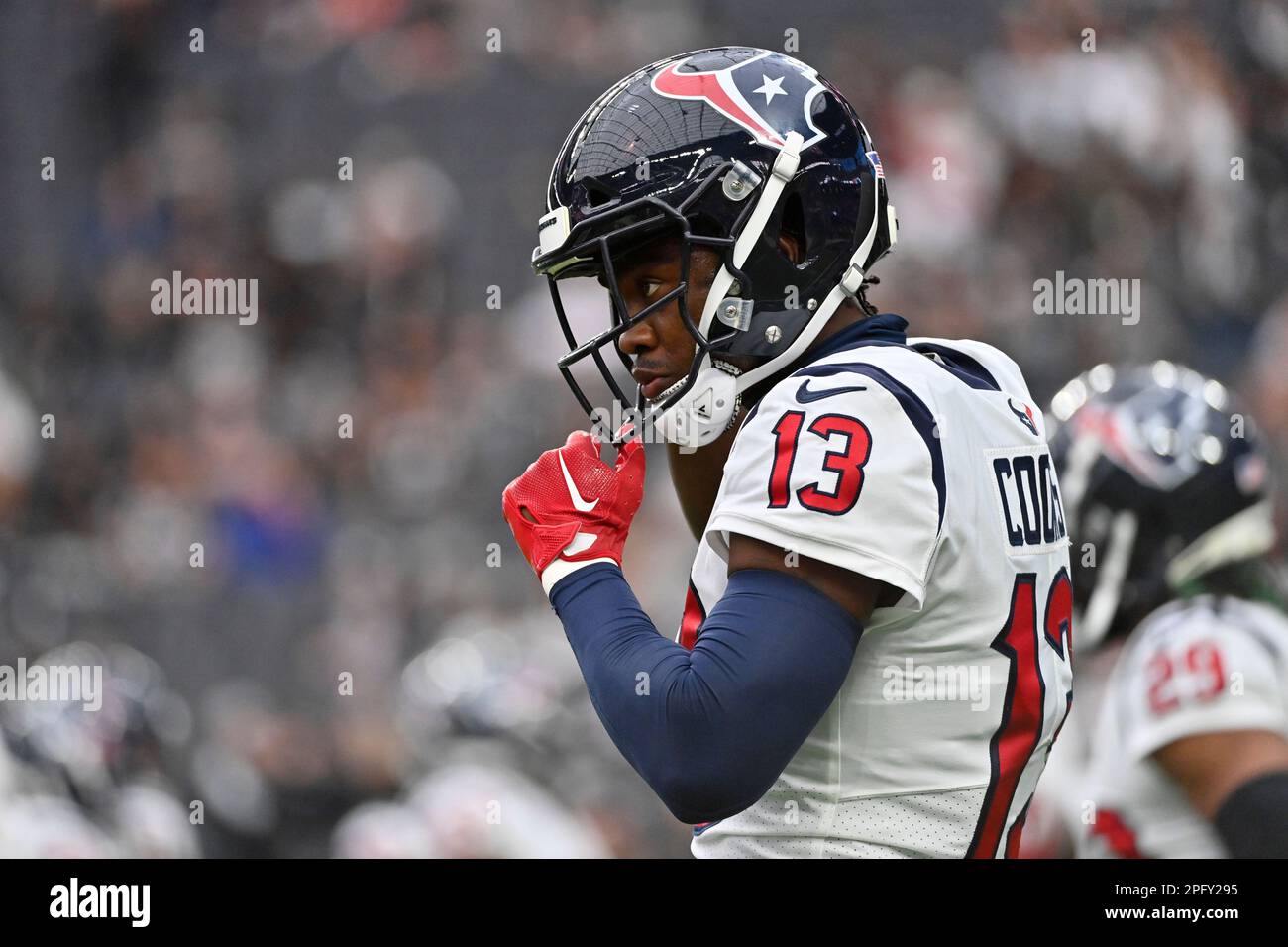 Las Vegas Raiders wide receiver Hunter Renfrow (13) warms up before an NFL  football game against the Houston Texans, Sunday, Oct. 23, 2022, in Las  Vegas. (AP Photo/John Locher Stock Photo - Alamy