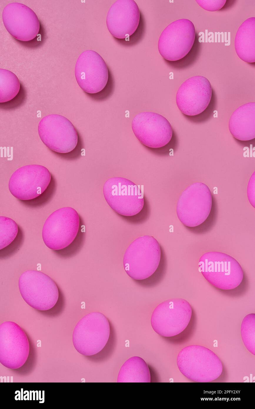 Pattern of pink eggs Stock Photo