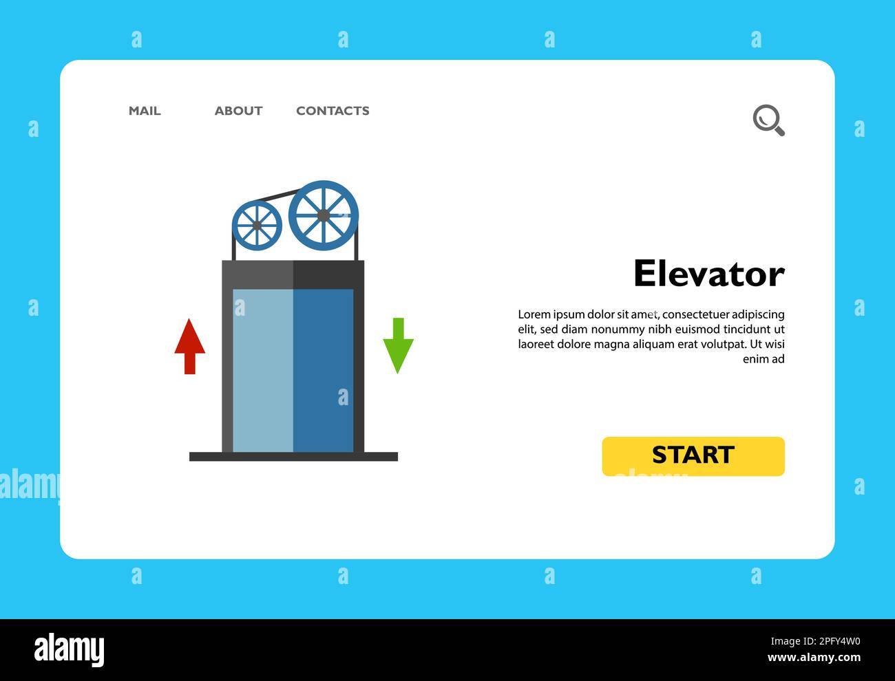 Vector icon of elevator moving plan with arrows Stock Vector Image