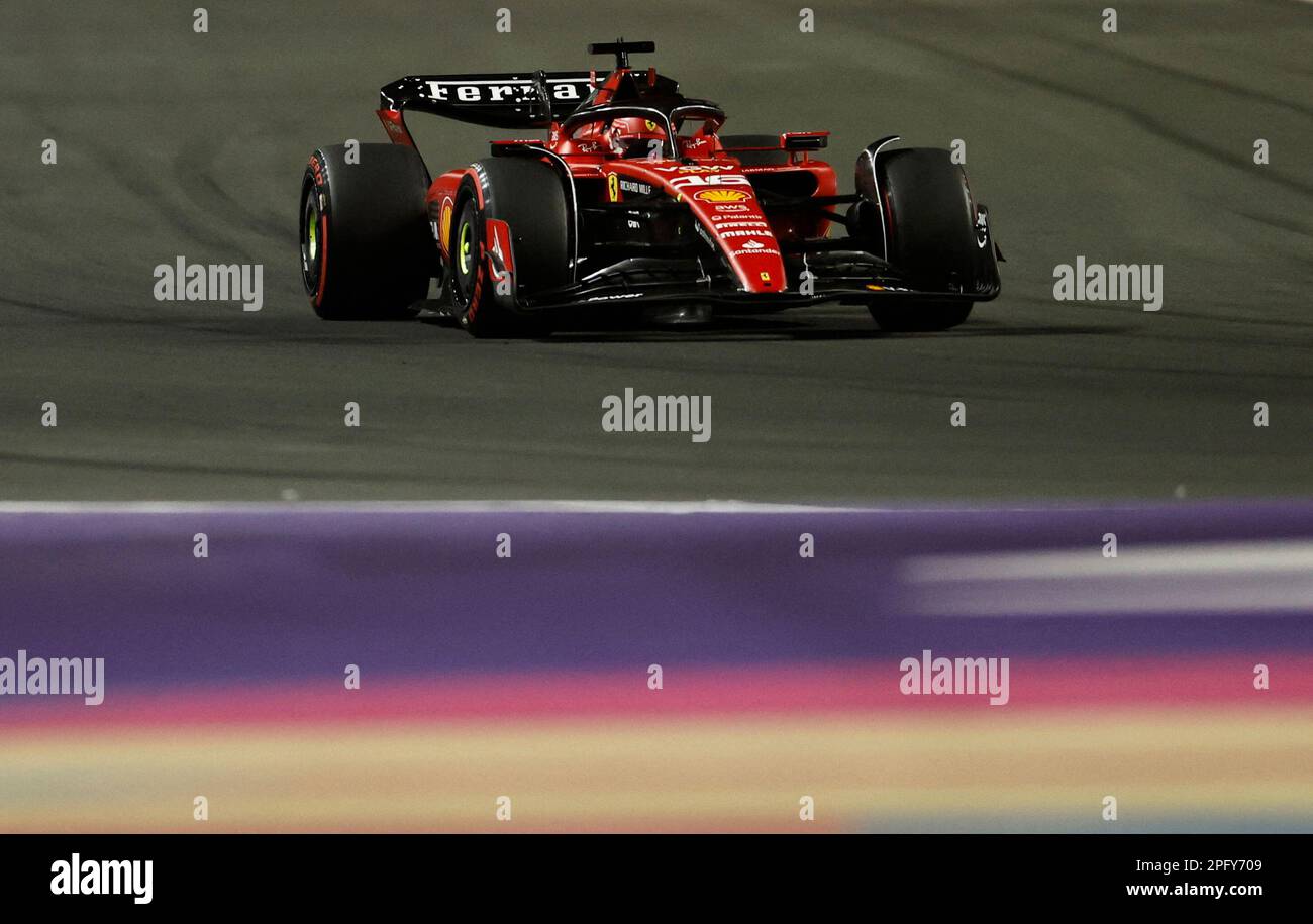 Formula One F1 - Saudi Arabian Grand Prix - Jeddah Corniche Circuit, Jeddah, Saudi Arabia - March 19, 2023 Ferrari's Charles Leclerc in action during the race REUTERS/Hamad I Mohammed Stock Photo