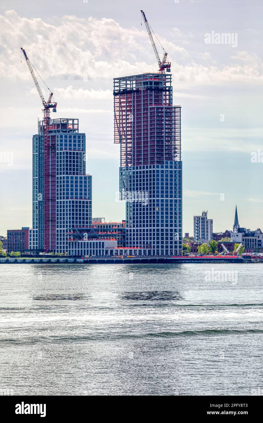 Eagle + West, apartment towers in Greenpoint, Brooklyn, during