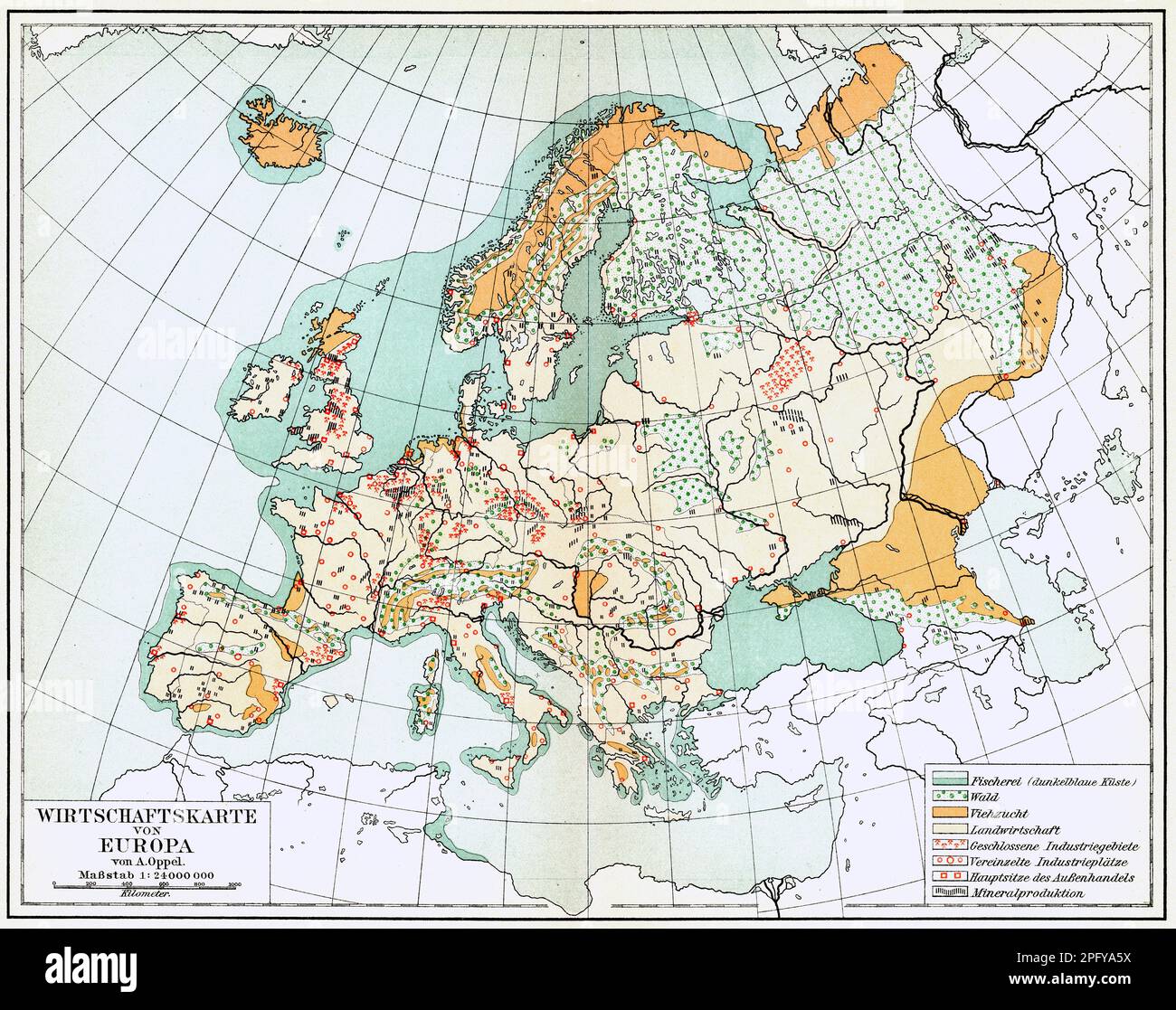 Economic map of Europe. Publication of the book 
