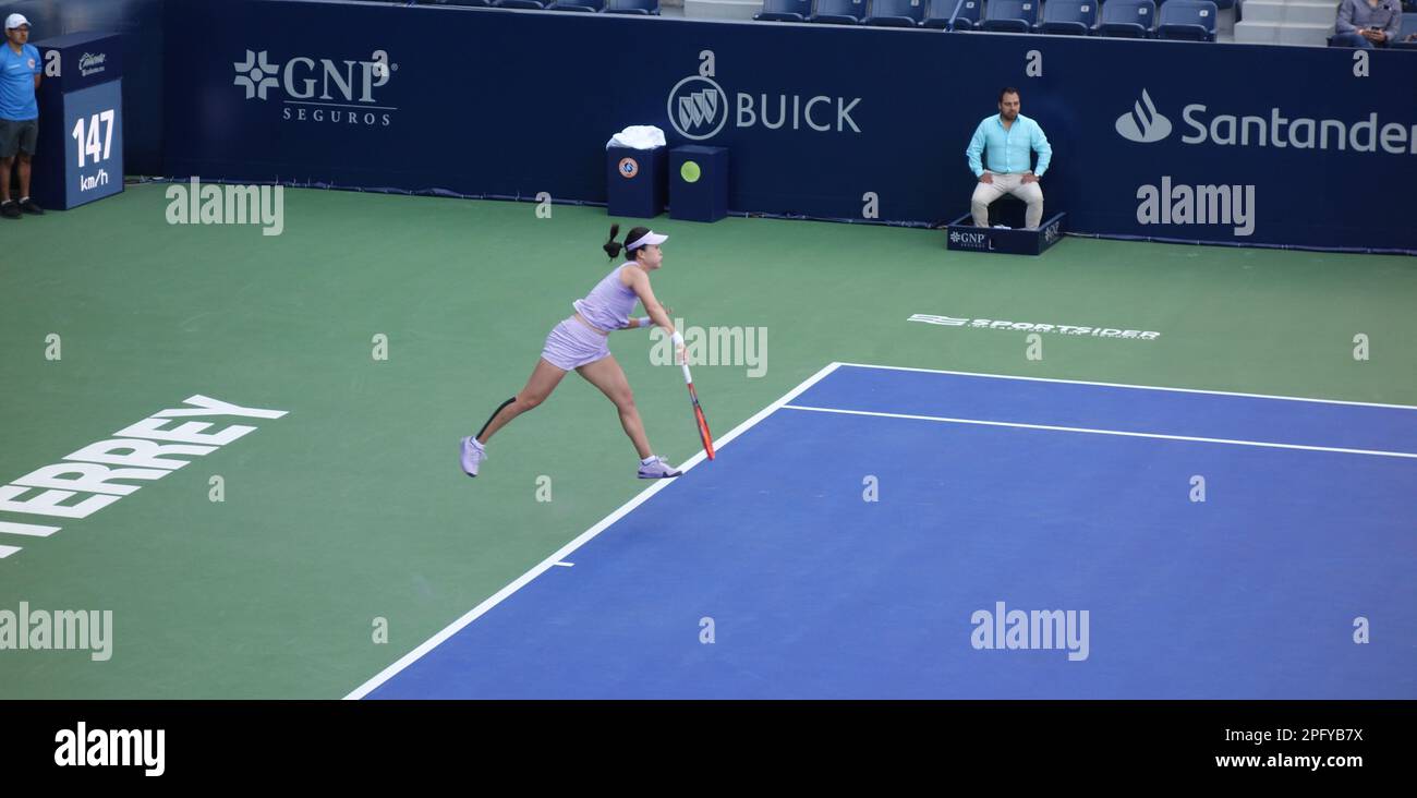 Lin Zhu in Quaterfinals, Monterrey Tennis Open WTA 250 Stock Photo