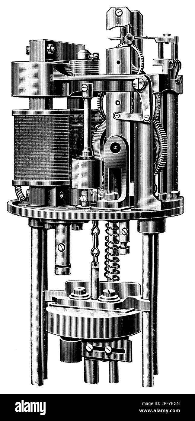 Shunt lamp for AC by Koerting and Mathiesen. Publication of the book 'Meyers Konversations-Lexikon', Volume 2, Leipzig, Germany, 1910 Stock Photo