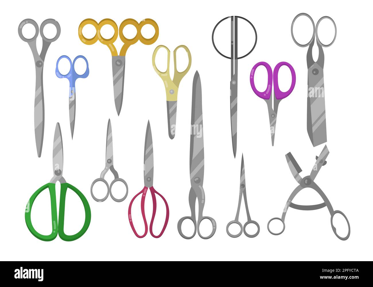 Metal scissors cartoon illustration collection Stock Vector Image & Art ...