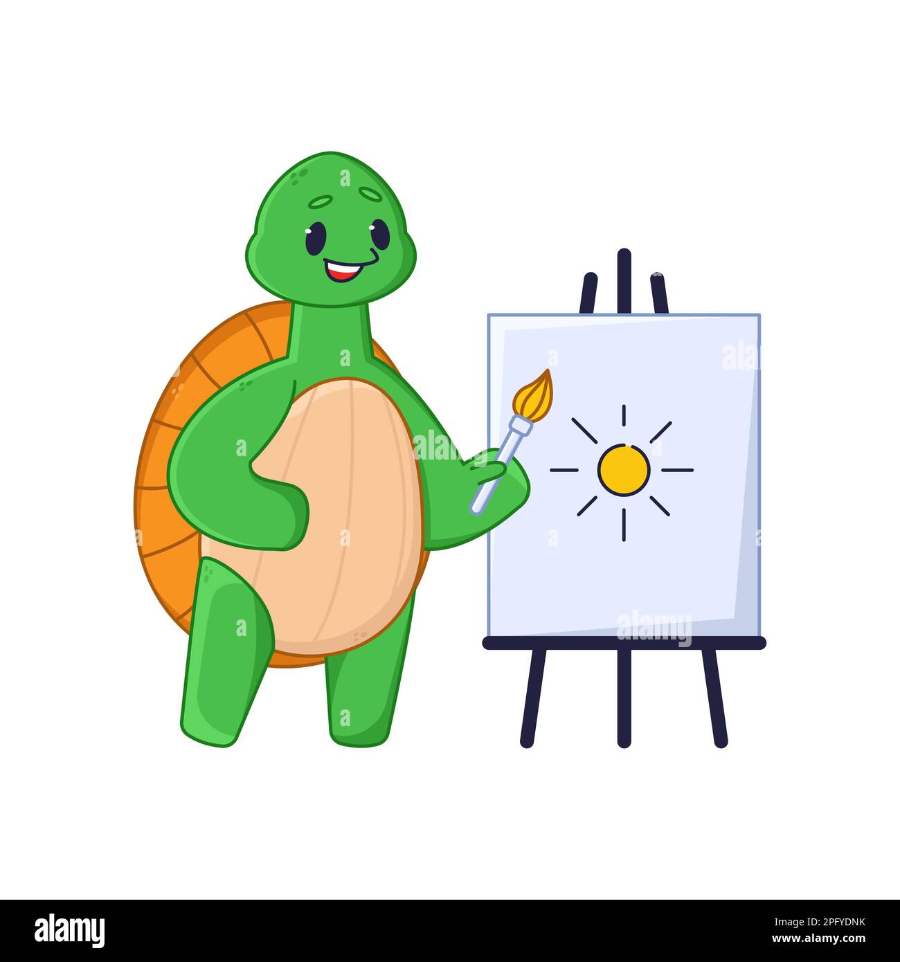 https://c8.alamy.com/comp/2PFYDNK/cute-turtle-cartoon-character-drawing-sun-2PFYDNK.jpg