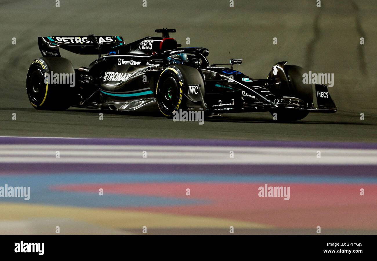 Formula One F1 - Saudi Arabian Grand Prix - Jeddah Corniche Circuit, Jeddah, Saudi Arabia - March 19, 2023 Mercedes' George Russell in action during the race REUTERS/Hamad I Mohammed Stock Photo