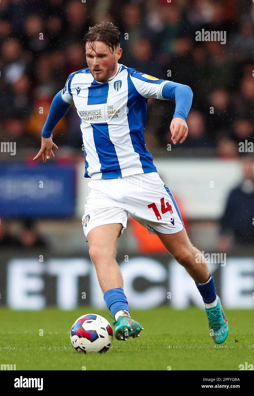 Colchester United's Noah Chilvers in action during the Sky Bet League ...