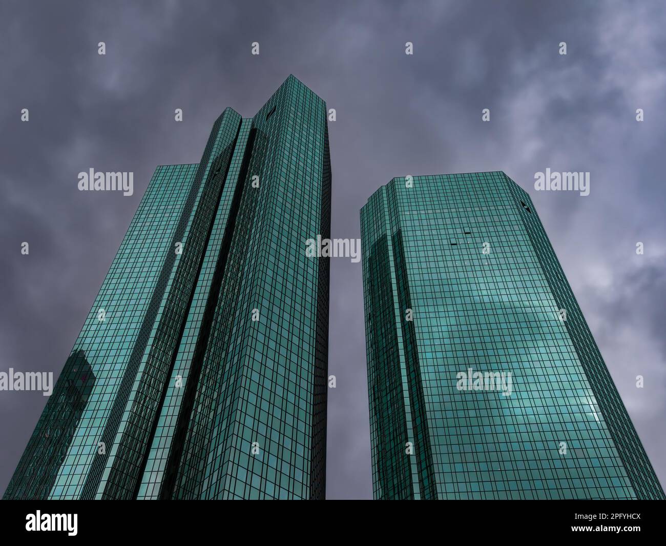 Office buildings and high-rises in Frankfurt, Germany. Stock Photo