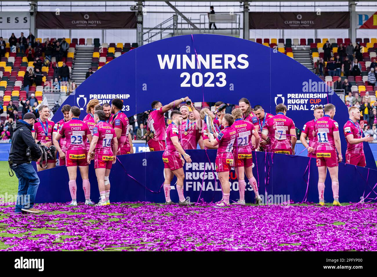 LONDON, UNITED KINGDOM. 19th, Mar 2023.  during Premiership Rugby Cup Final London Irish vs Exeter Chiefs at Gtech Comminuty Stadium on Sunday, 19 March 2023. LONDON ENGLAND.  Credit: Taka G Wu/Alamy Live News Stock Photo