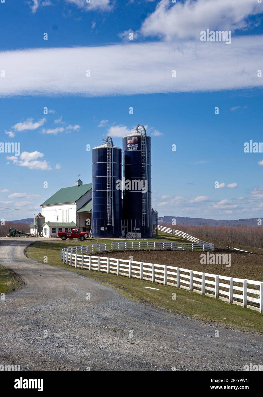 Warwick, NY USA March 18, 2023 Vertical winter view of the historic