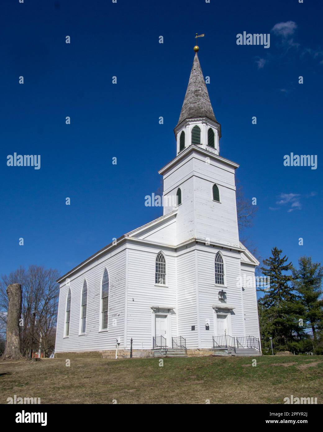 Warwick, NY USA March 18, 2023 Vertical view of Village of Warwick