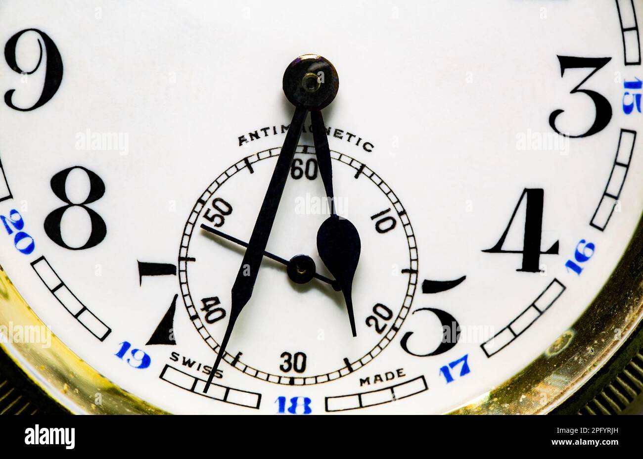 Keeping time with an vintage pocket watch showing a 24 hours clock face Stock Photo Alamy