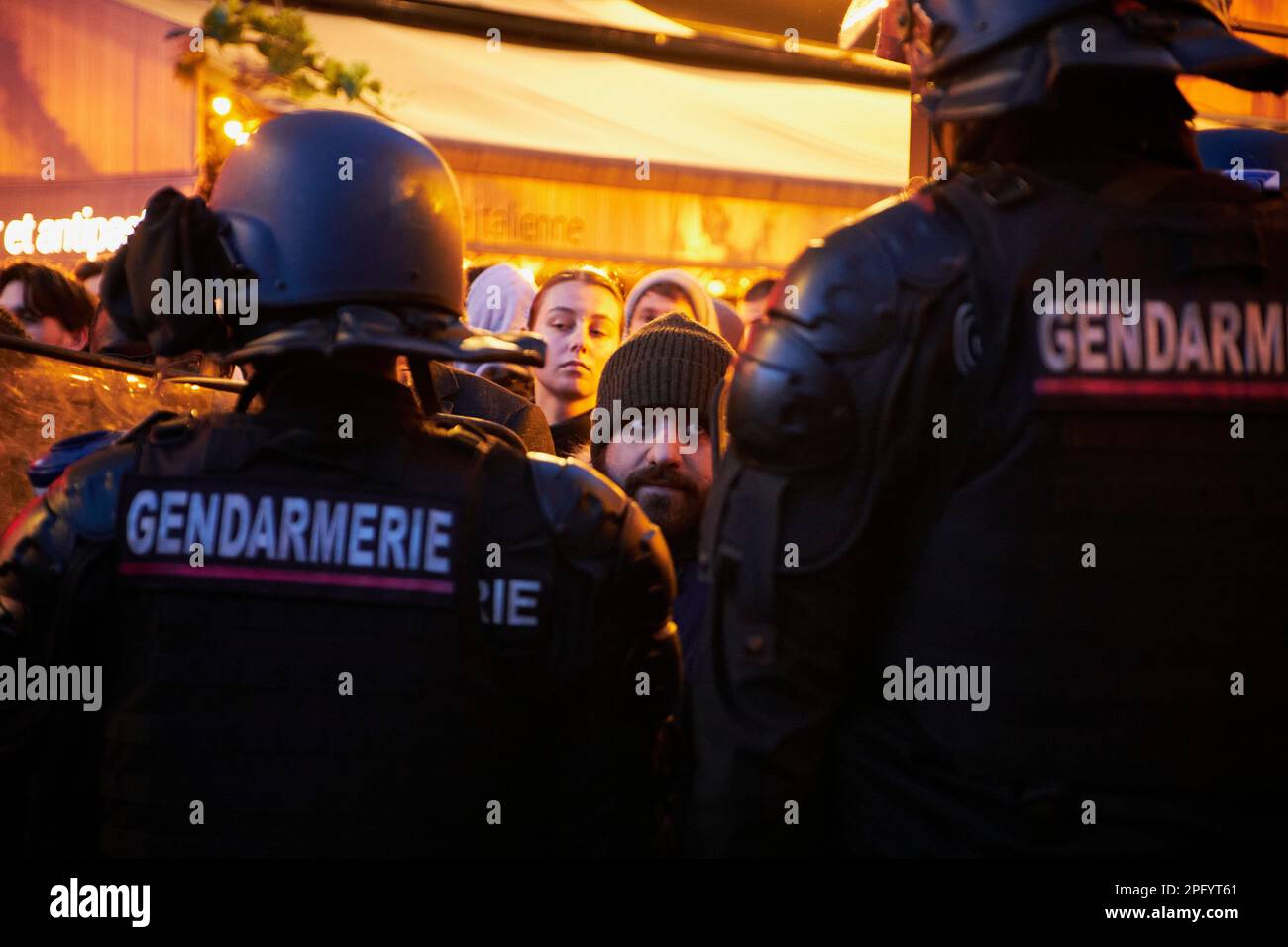 March 19, 2023, Paris, Ile de France, FRANCE: French riot police ...