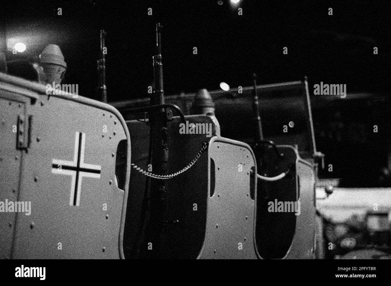 A rare WWII Benz D13-10 caterpillar Nazi troop carrier as used in the movie the Dirty Dozen on display at the American Heritage Museum. Hudson, Massac Stock Photo