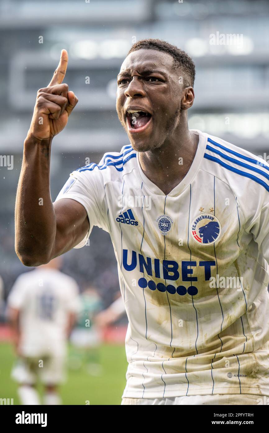 Copenhagen, Denmark. 19th Mar, 2023. Mohamed Daramy (15) of FC Copenhagen  scores for 2-0 during the 3F Superliga match between FC Copenhagen and  Viborg FF at Parken in Copenhagen. (Photo Credit: Gonzales