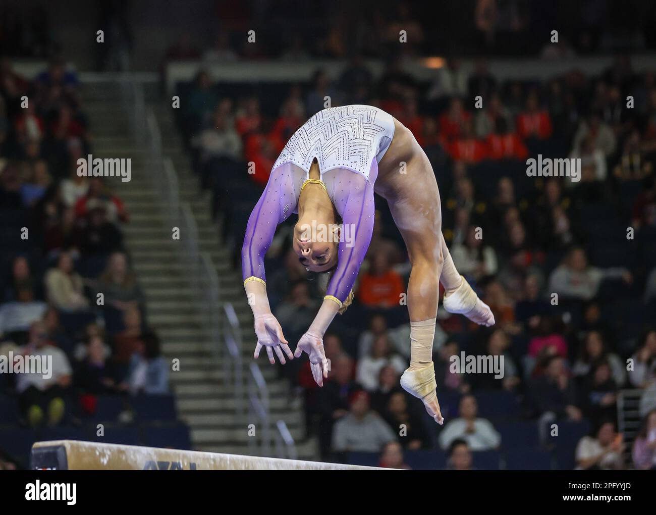 March 18, 2023 LSU's Alyona Shchennikova on the balance beam during