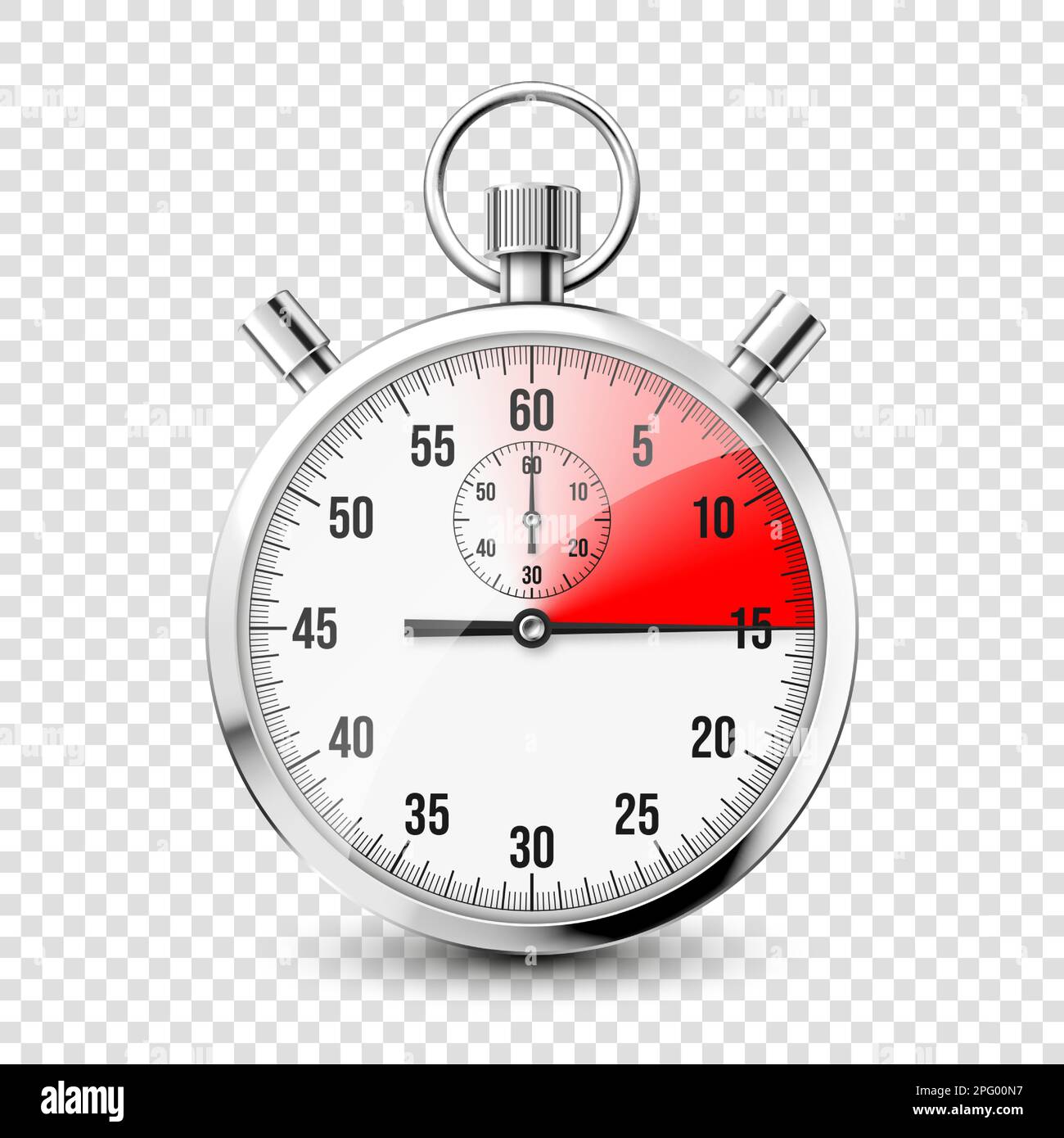 Realistic classic stopwatch icon. Shiny metal chronometer, time counter  with dial. Red countdown timer showing minutes and seconds. Time  measurement Stock Vector Image & Art - Alamy