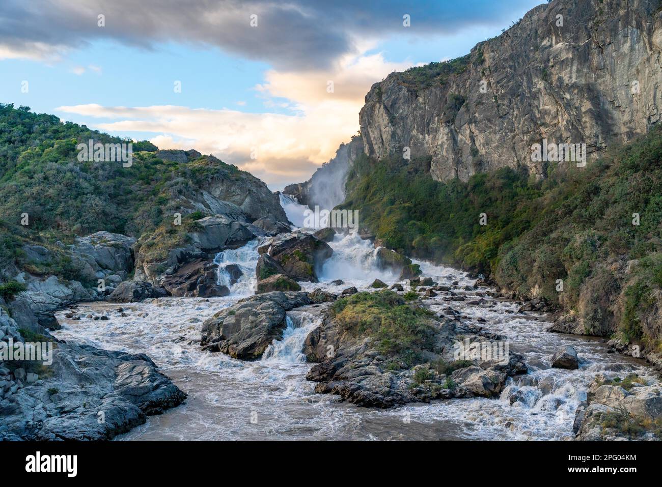 Salto del Rio Ibanez, waterfall on the Ibanez River, Cerro Castillo National Park, Aysen, Patagonia, Chile Stock Photo