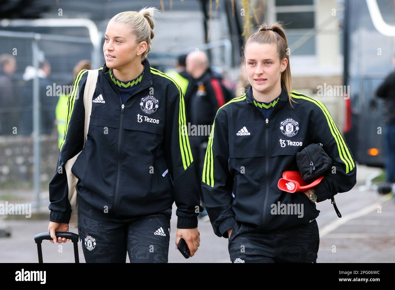 Lewes, UK. 19th Mar, 2023. Manchester United forward Alessia Russo (23), Manchester United midfielder Ella Toone (7) during the Lewes FC Women v Manchester United Women FA Cup Quarter-Final match at the Dripping Pan, Lewes, Sussex, United Kingdom on 19 March 2023 Credit: Every Second Media/Alamy Live News Stock Photo