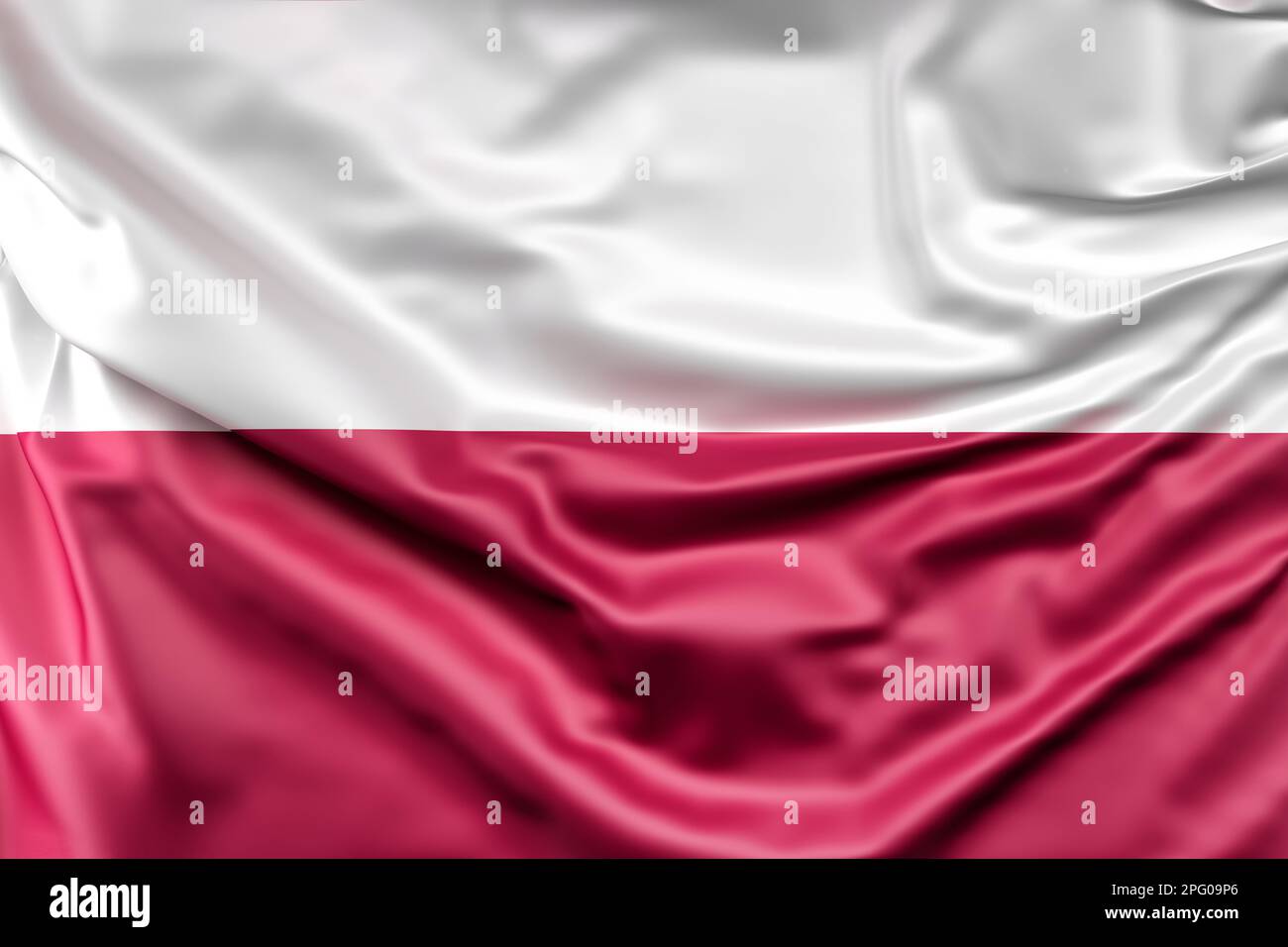 Ruffled Flag of Poland. 3D Rendering Stock Photo - Alamy