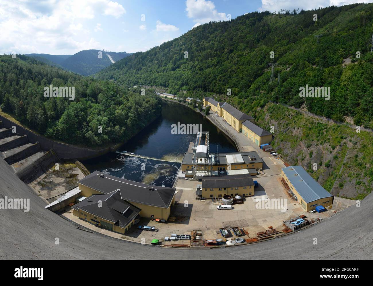 Dam, Hohenwarte Dam, Thuringia, Germany Stock Photo