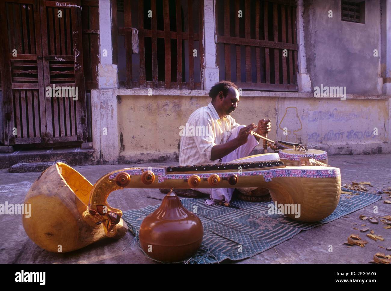 Veena making in Thanjavur, Tamil Nadu, India, Asia Stock Photo Alamy