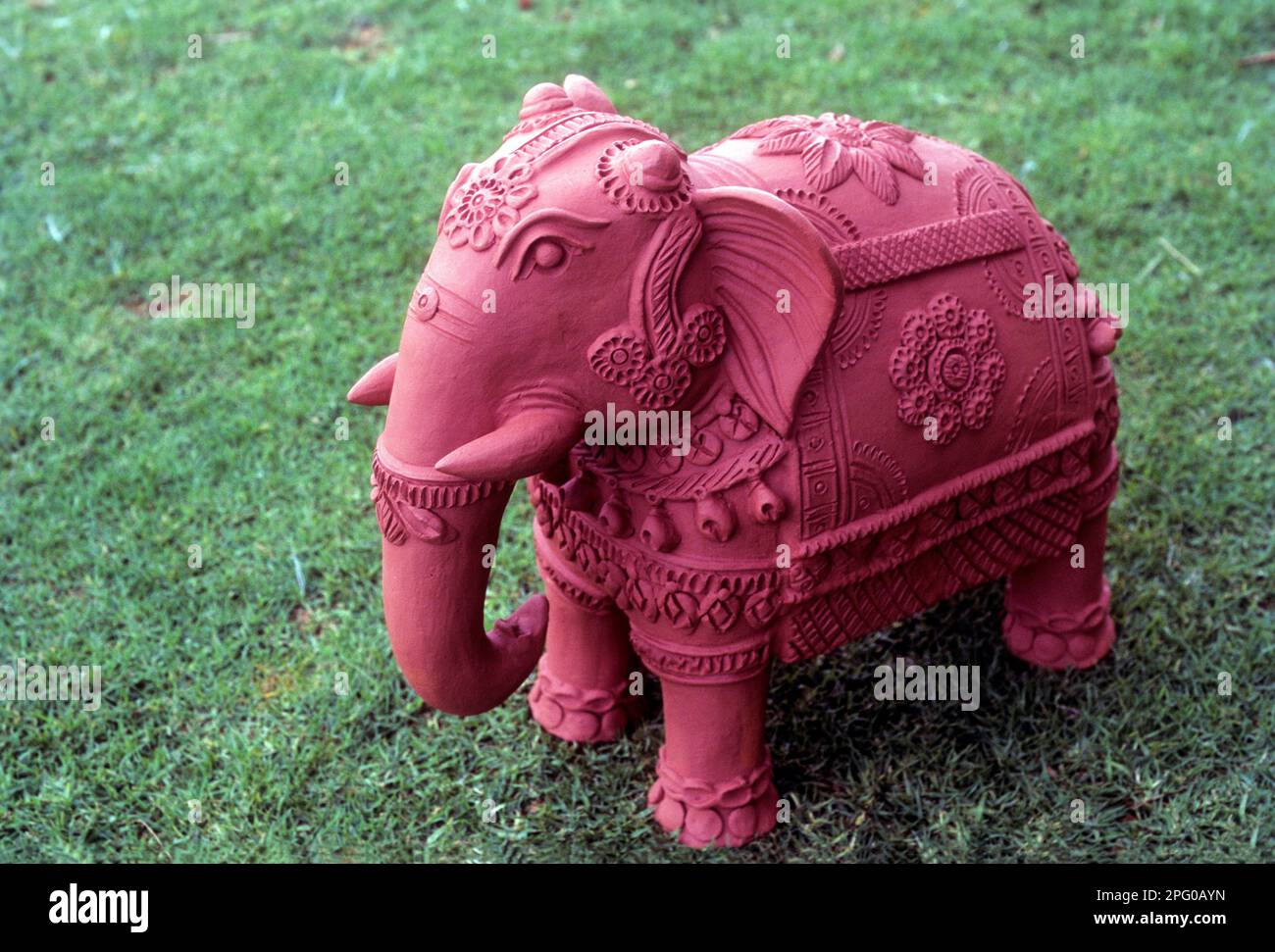 Handicraft terracotta elephant in Puducherry or Pondicherry, Union Territory of India, Asia Stock Photo