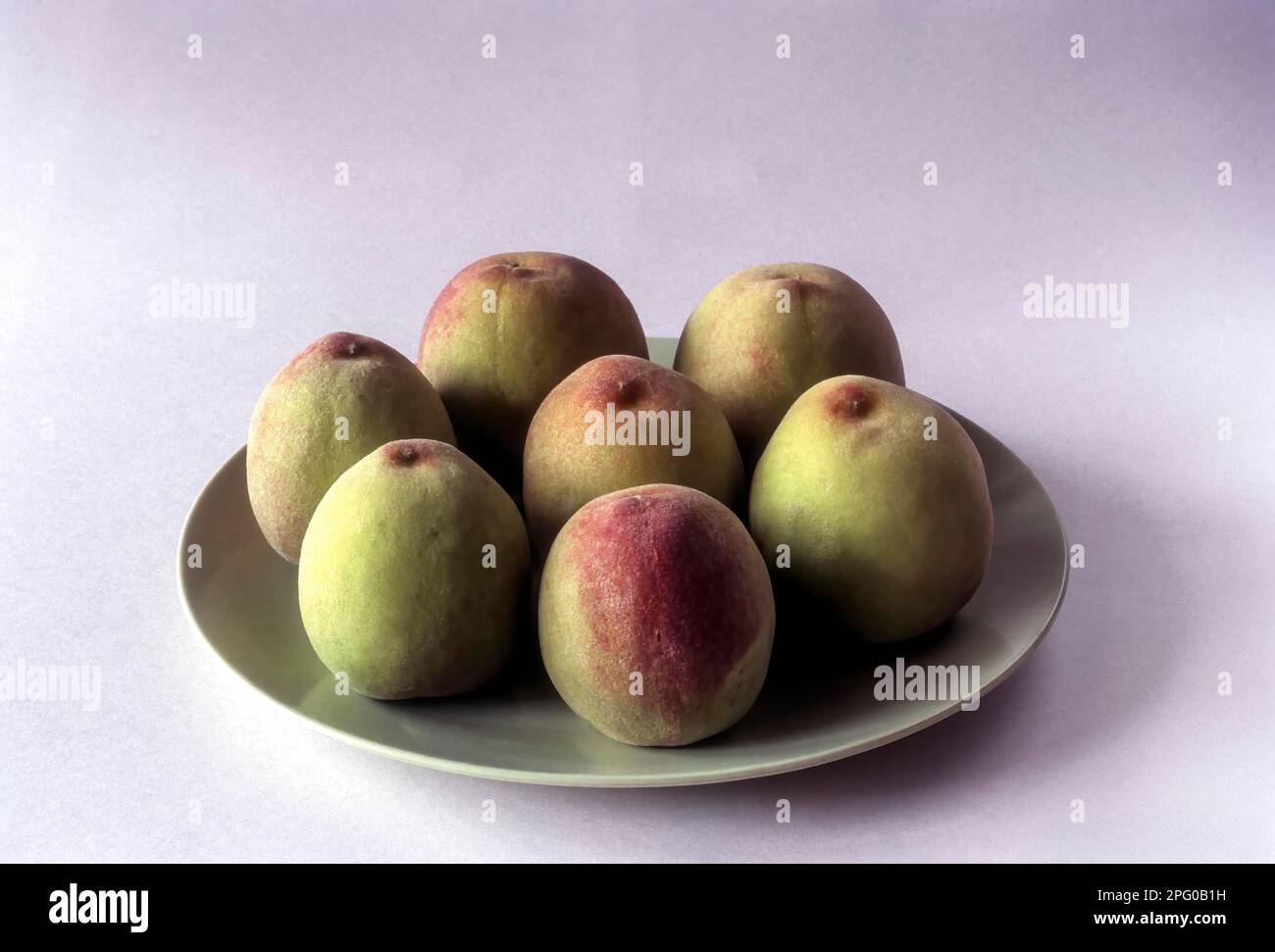 Peach fruits (Prunus persica) in Coonoor, Nilgiris, Tamil Nadu, South
