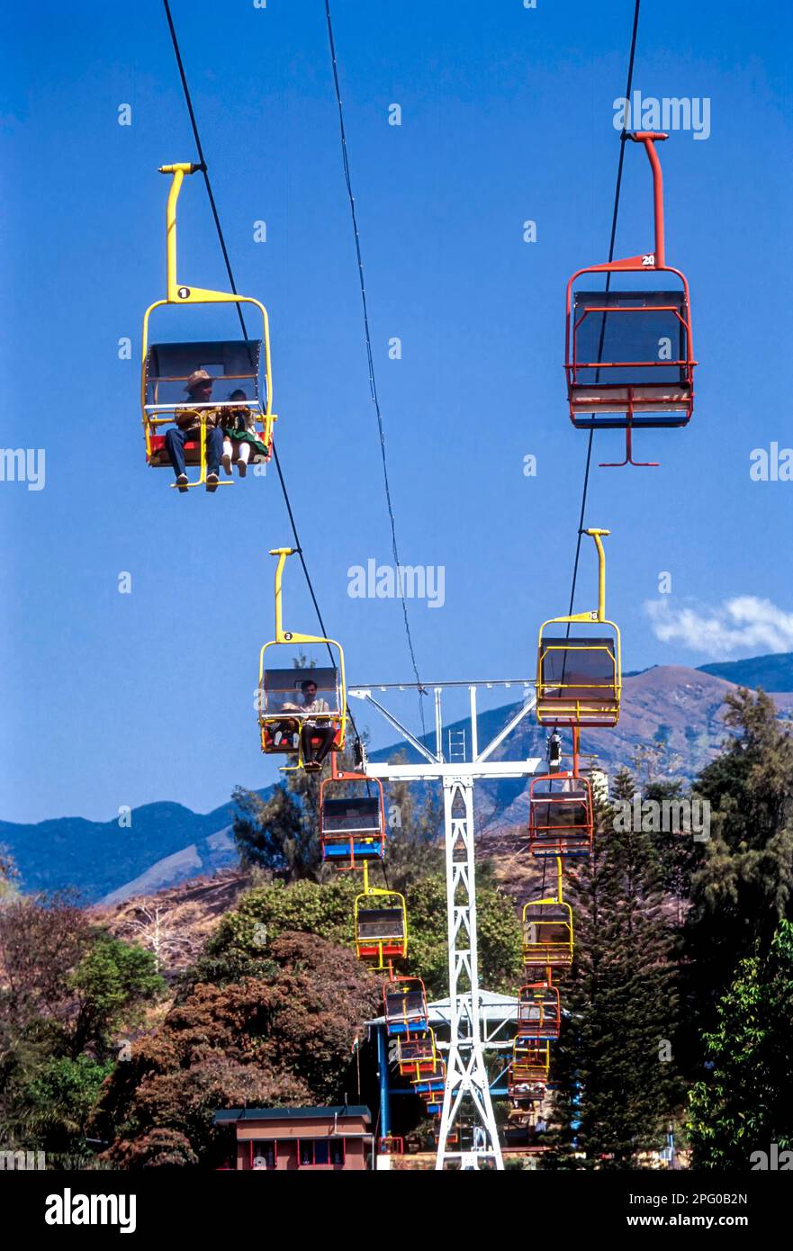 Rope way at Malapuzha gardens in Kerala, South India, India, Asia Stock