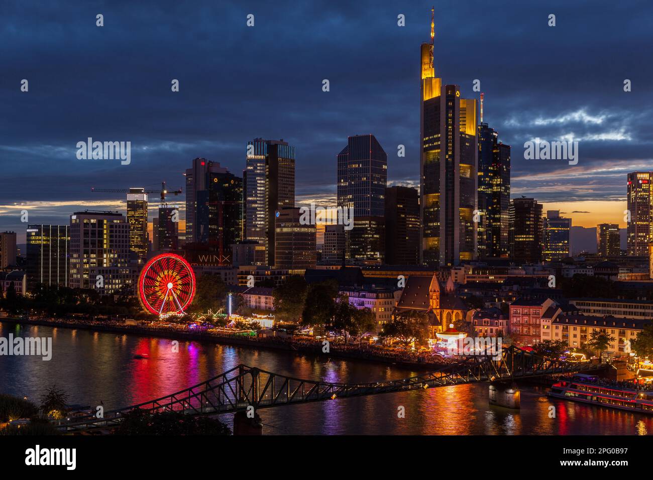 Skyline, Frankfurt, Hesse, Germany Stock Photo