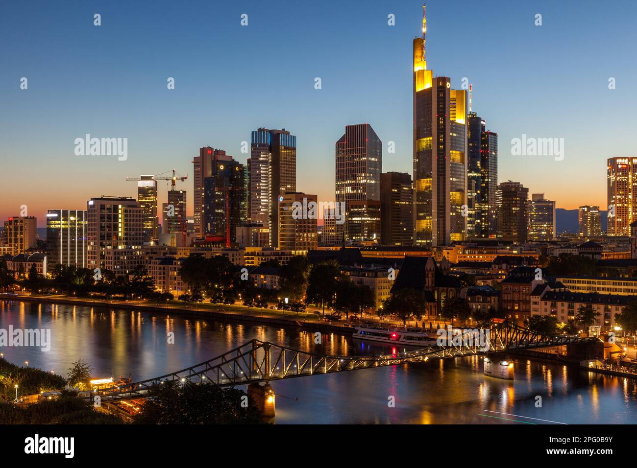 Skyline, Frankfurt, Hesse, Germany Stock Photo