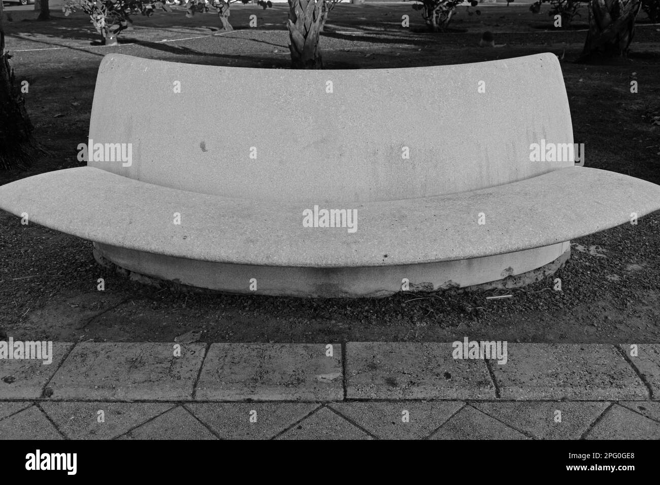 Semicircular concrete bench, San Juan, Puerto Rico Stock Photo Alamy