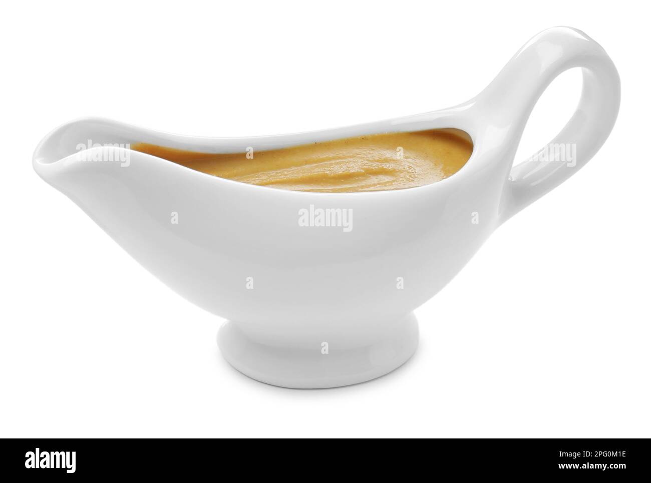 Ceramic boat with mustard sauce isolated on white Stock Photo - Alamy