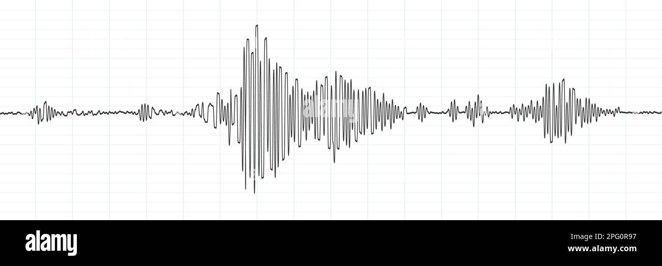 Earthquake seismograph wave. Tectonic activity, ground vibration or