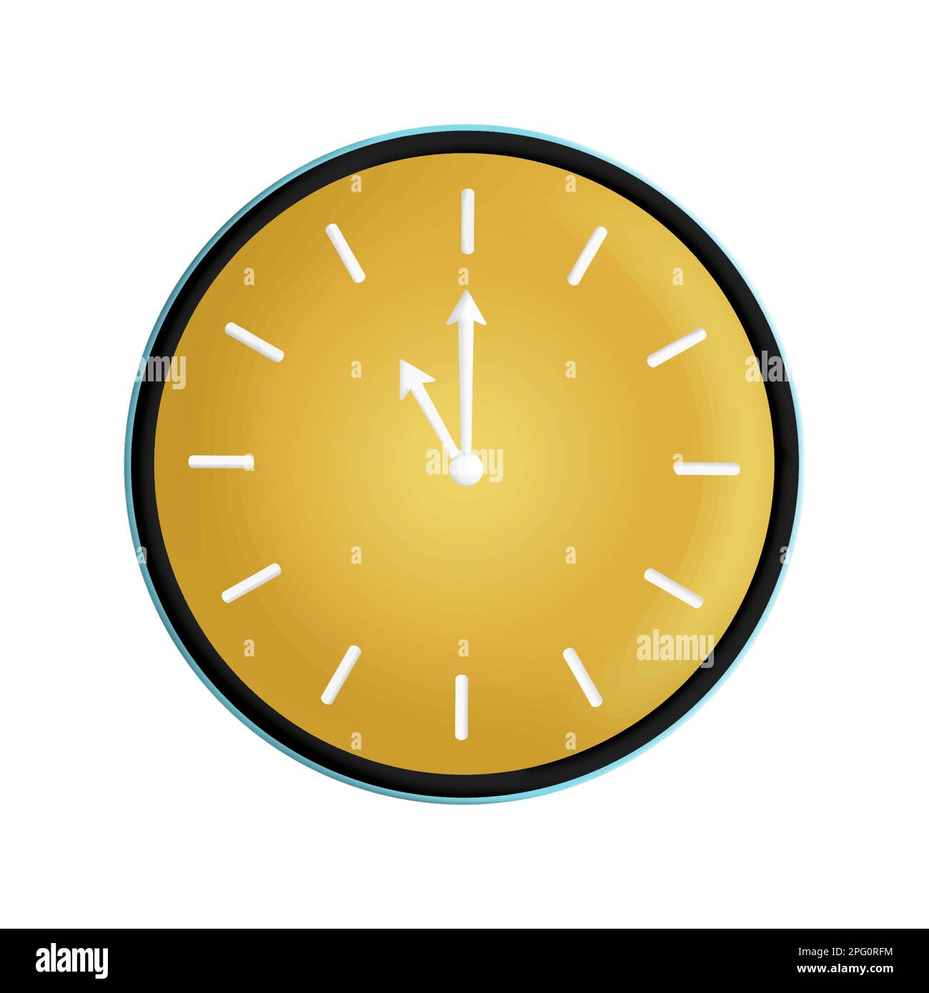 Wall Clock 11pm before midnight New Year illustration isolated Clipart