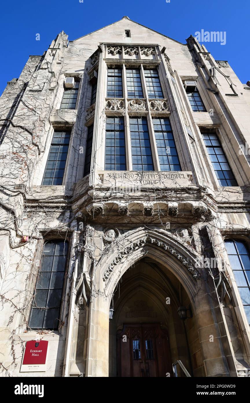 Chicago, Illinois, USA. Eckhart Hall on the campus of the University of Chicago. Stock Photo