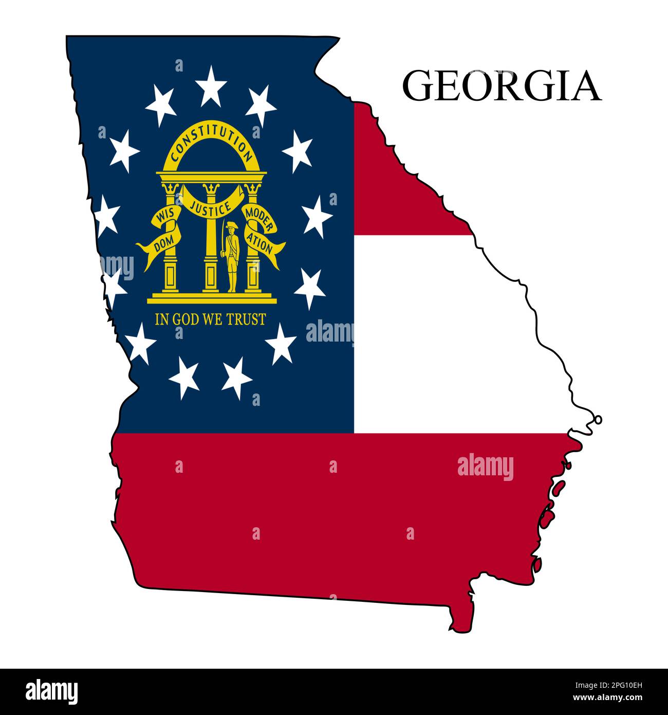 Georgia map vector illustration. Global economy. State in America. North America. United States. America. U.S.A Stock Vector