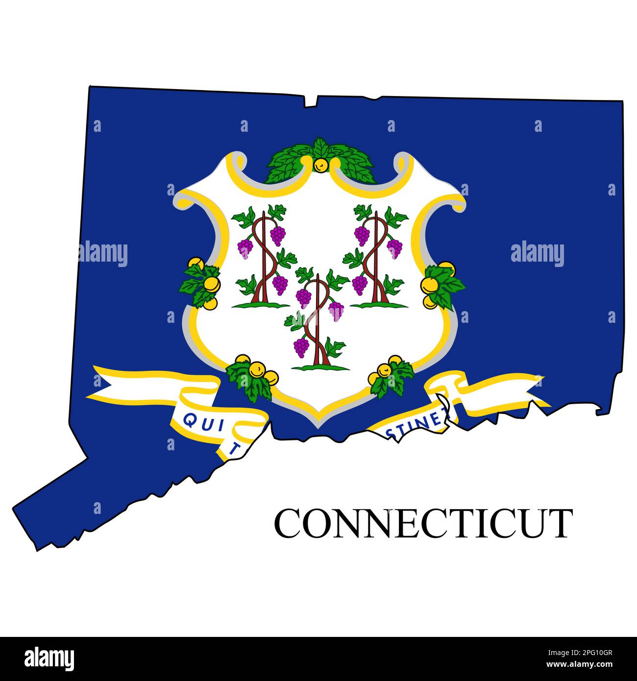 Connecticut map vector illustration. Global economy. State in America. North America. United States. America. U.S.A Stock Vector