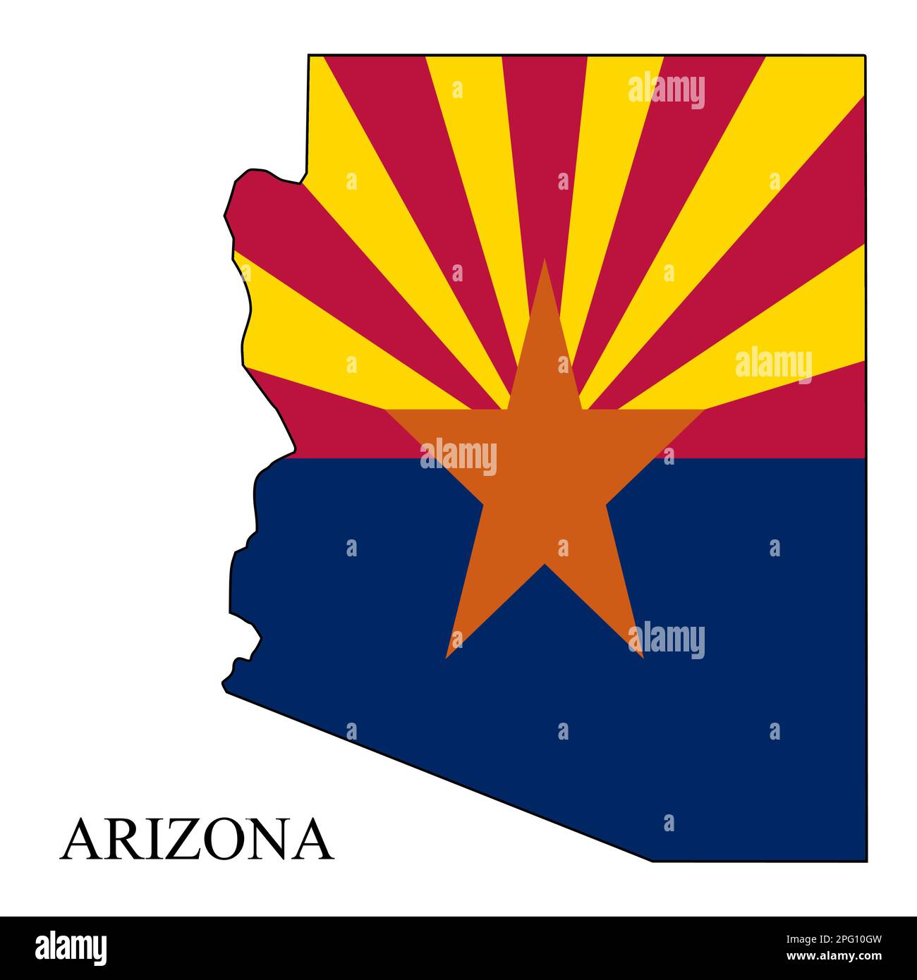 Arizona map vector illustration. Global economy. State in America. North America. United States. America. U.S.A Stock Vector