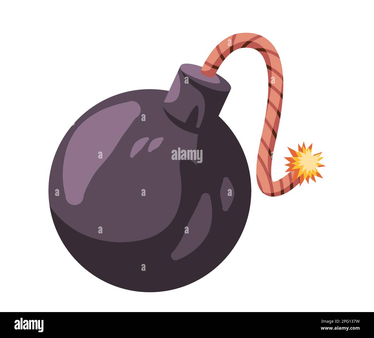 Bomb black ball burst ignition symbol of war destruction vector